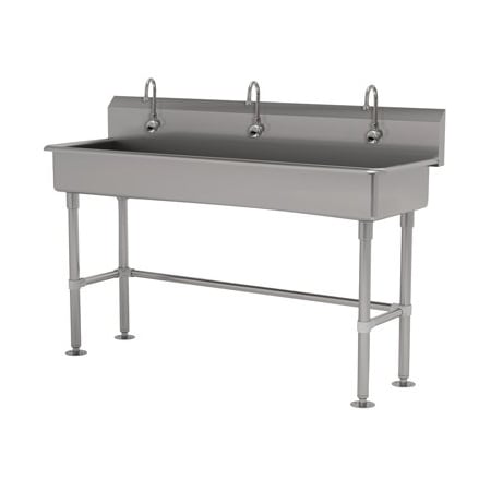 Advance Tabco 3 Stat ADA NSF 16 Ga. 304 SS Floor Mounted Sink - Electric Faucet Incl FC-FM-60EFADA